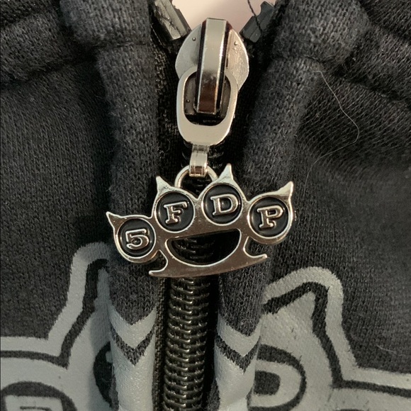 Black XL Five Finger Death Punch Zip Up Hoodie - Picture 2 of 8